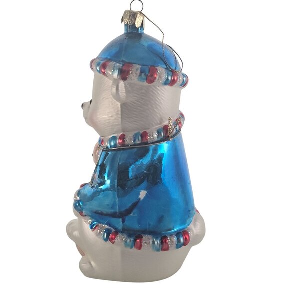 1998 Blown Glass Cubby Bears Ornament 6" Santas Best handcrafted Christmas decor - Picture 3 of 8
